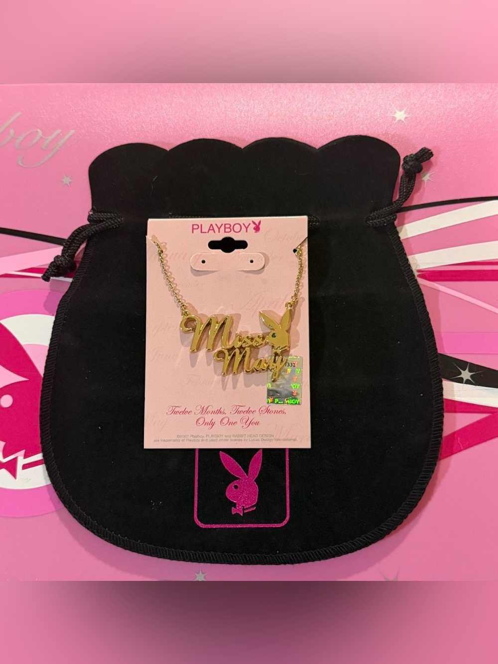 Playboy miss May gold necklace NWT